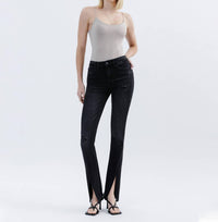 Flying Monkey - High Rise Slanted Slit Slim Bootcut Jeans