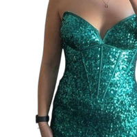 Jovani - Beaded Strapless Evening Wear Gown