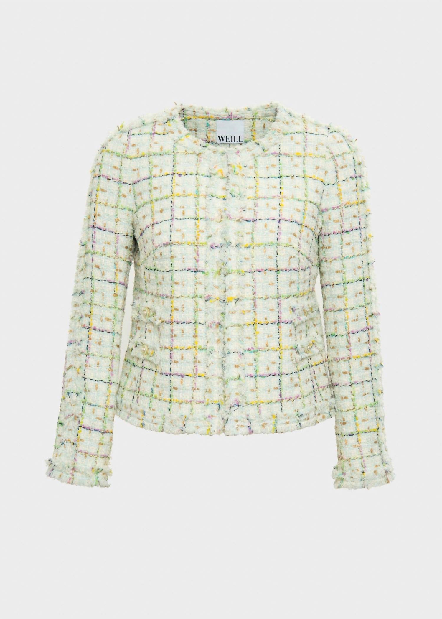 Weill - Pastel Tweed Jacket With Braided Trim