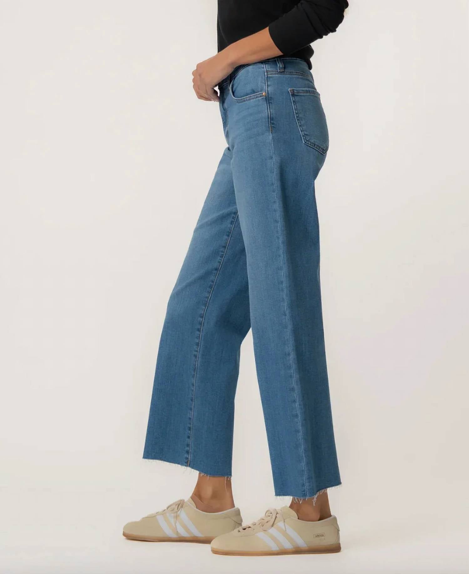 Kut From The Kloth - Charlotte High Rise Wide Leg Raw Hem Jean