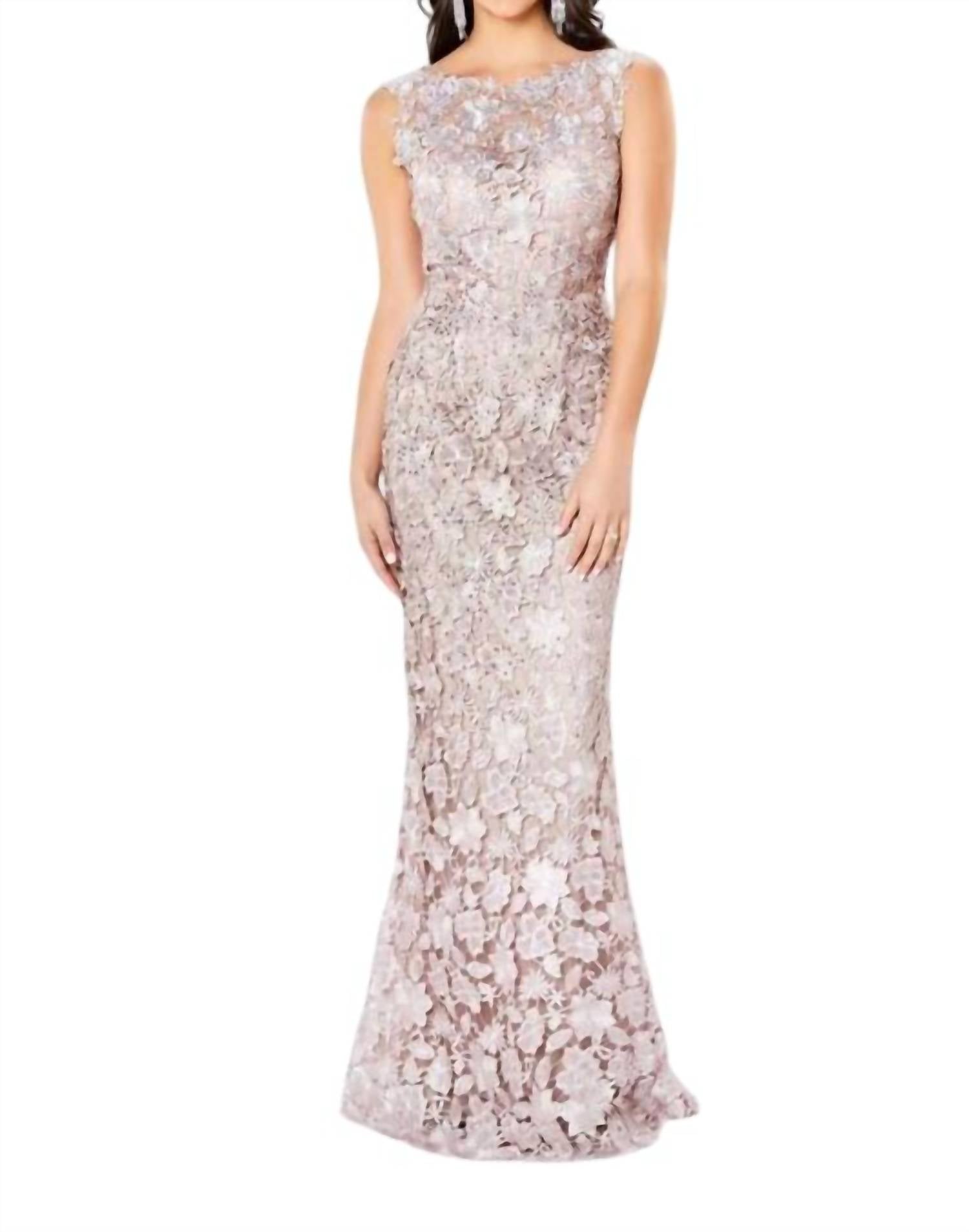 Montage by Mon Cheri Ombre Lace Mother Of The Bride Gown in champagne ombre - women's dress
