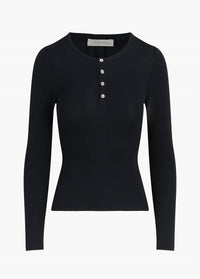 Favorite Daughter - The Henley Ribbed Long Sleeve Tee