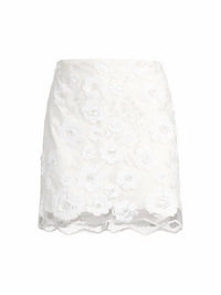 Milly - Women's Kristina Floral Cascading Sequins Skirt