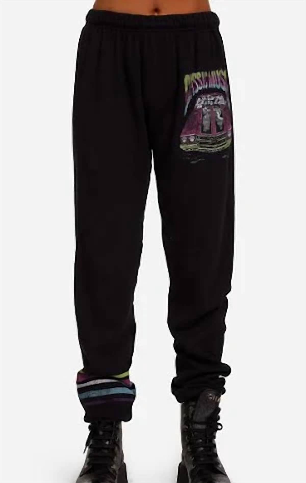 Lauren Moshi tanzy classic musle car sweatpant in black - women's pants