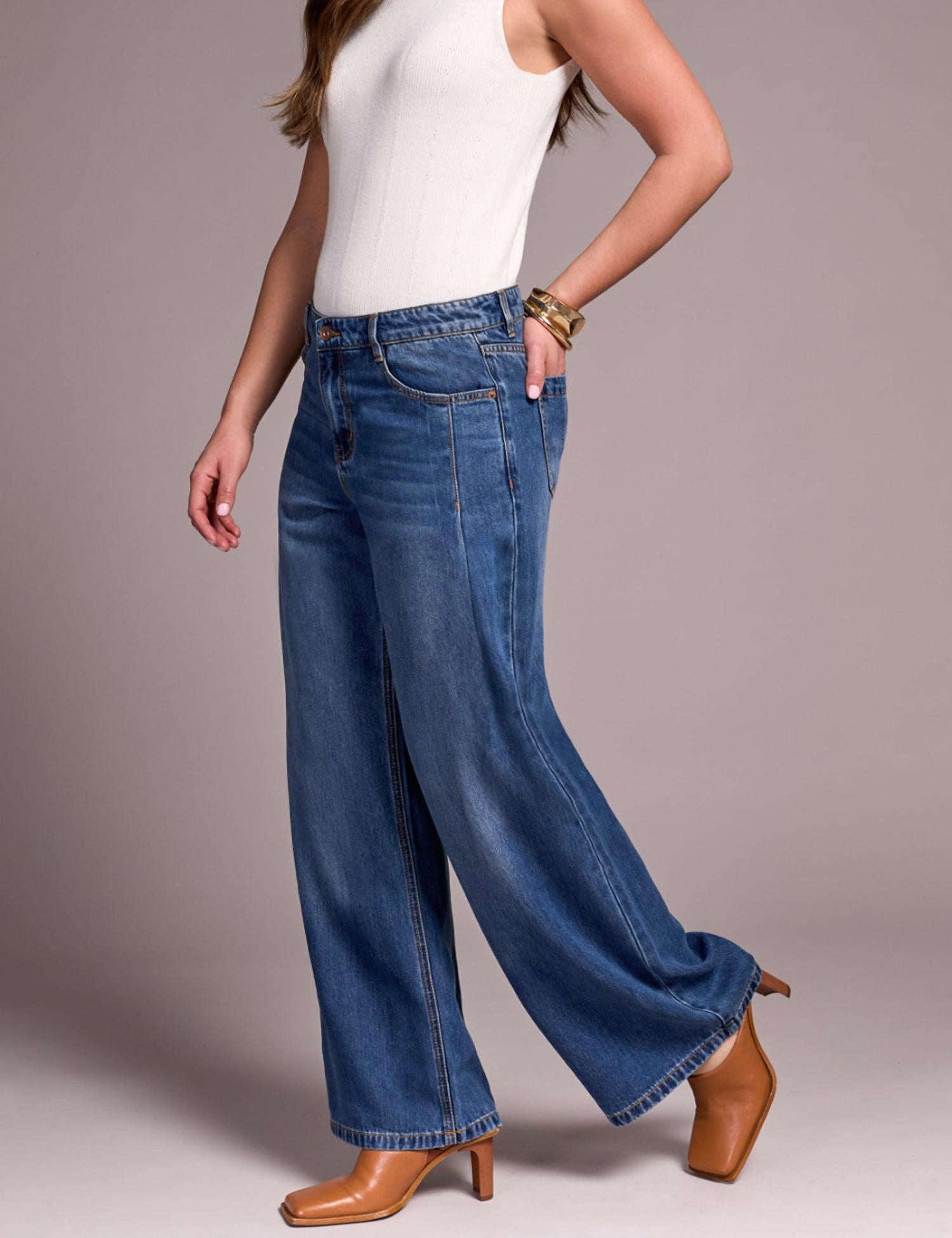 Tribal - Audrey Wide Leg Pleated Jean