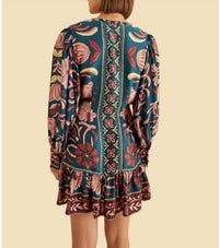 Farm Rio - Seashell Tapestry Lenzing Viscose Minidress