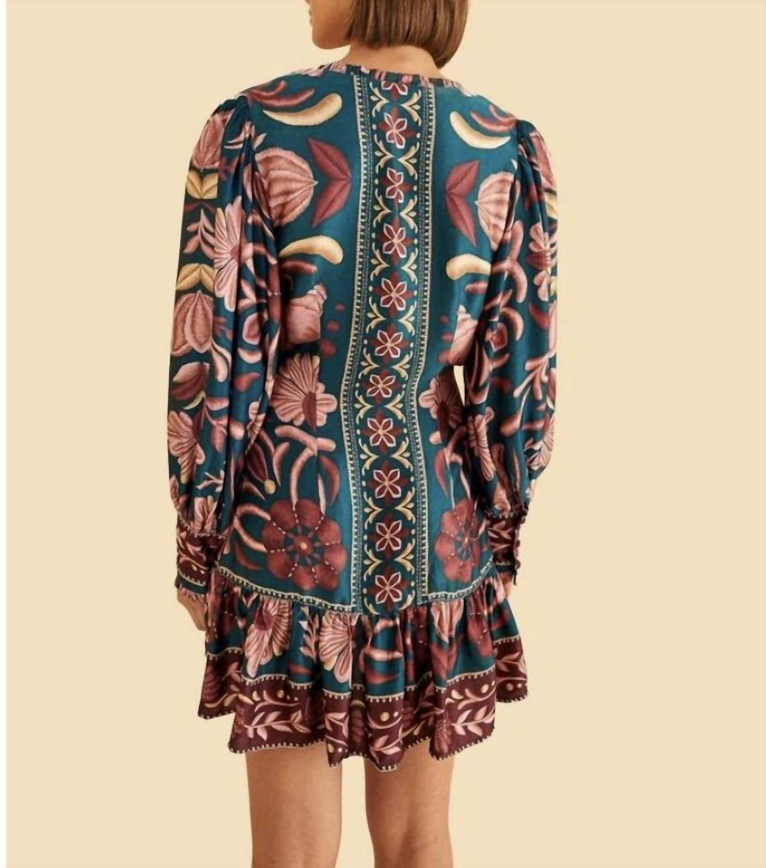 Farm Rio - Seashell Tapestry Lenzing Viscose Minidress