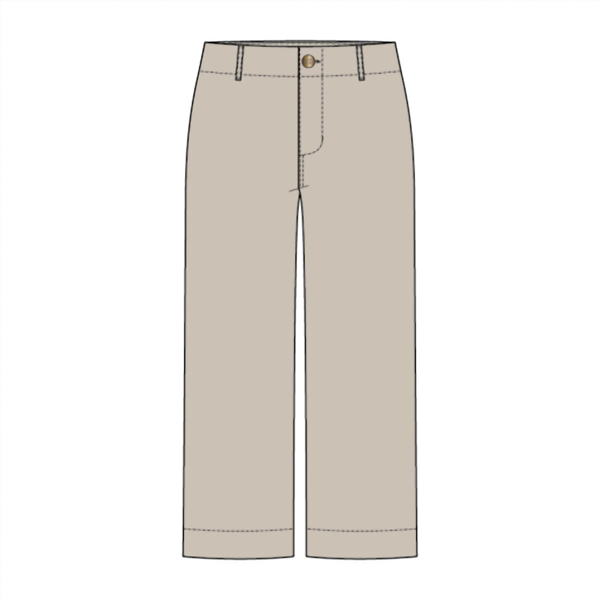 Tribal - Flowy High Rise Twill Capri Pant