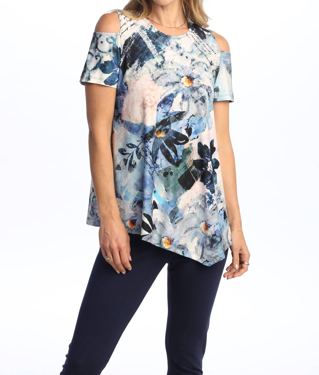 Jess & Jane - Carolina Cold Shoulder Asymmetric Top