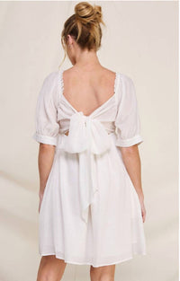 Allie Rose - Textured Puff Sleeve Babydoll Dress