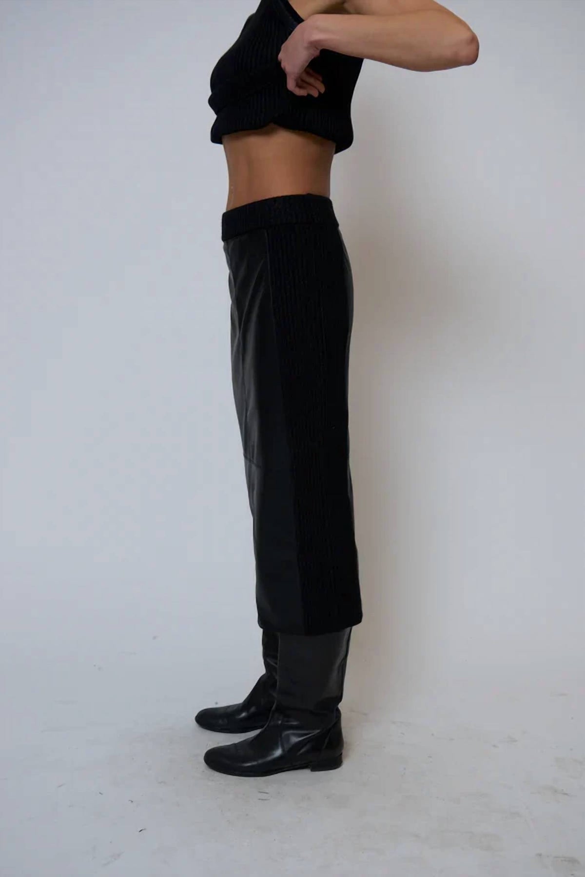 Central Park West - Milan Vegan Leather Combo Skirt