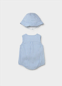 Mayoral - Stripe Romper With Hat
