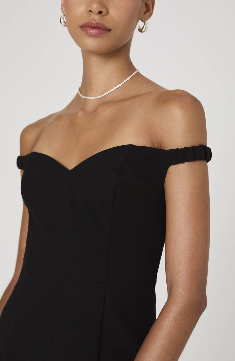 FRENCH CONNECTION Azra Twill Sweetheart Neck Mini Dress in black - women's dress - view 4