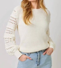 Mystree - Textured Sleeve Sweater