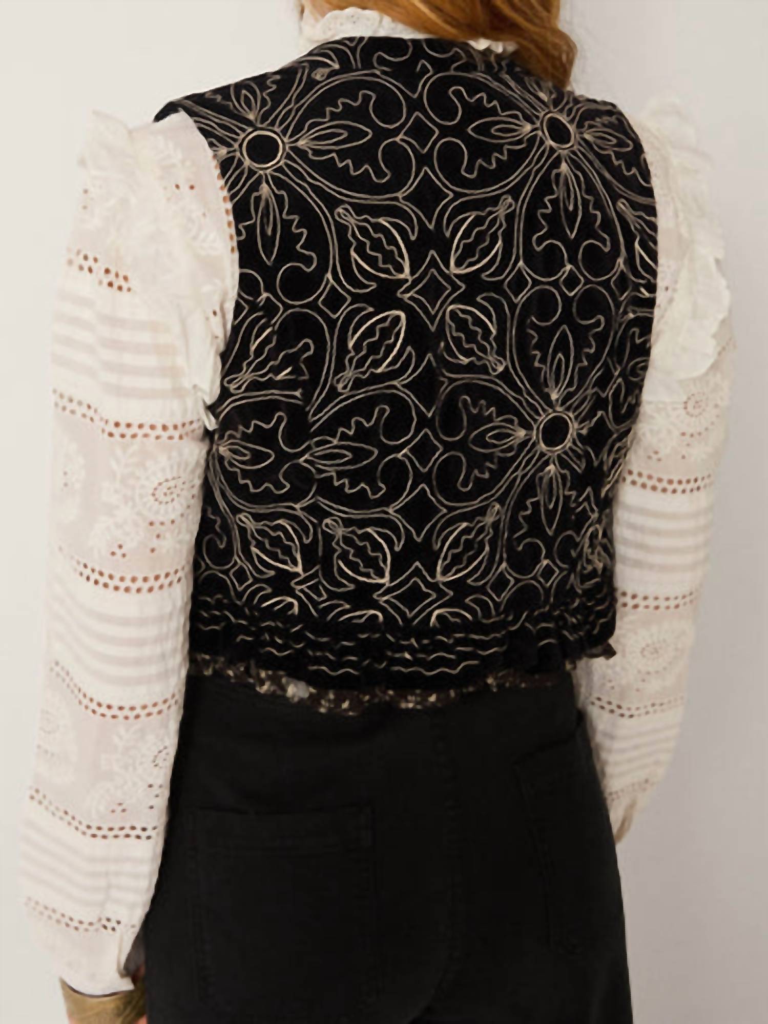 Maison Hotel Marceline Vest in nero - women's jacket - alternate view