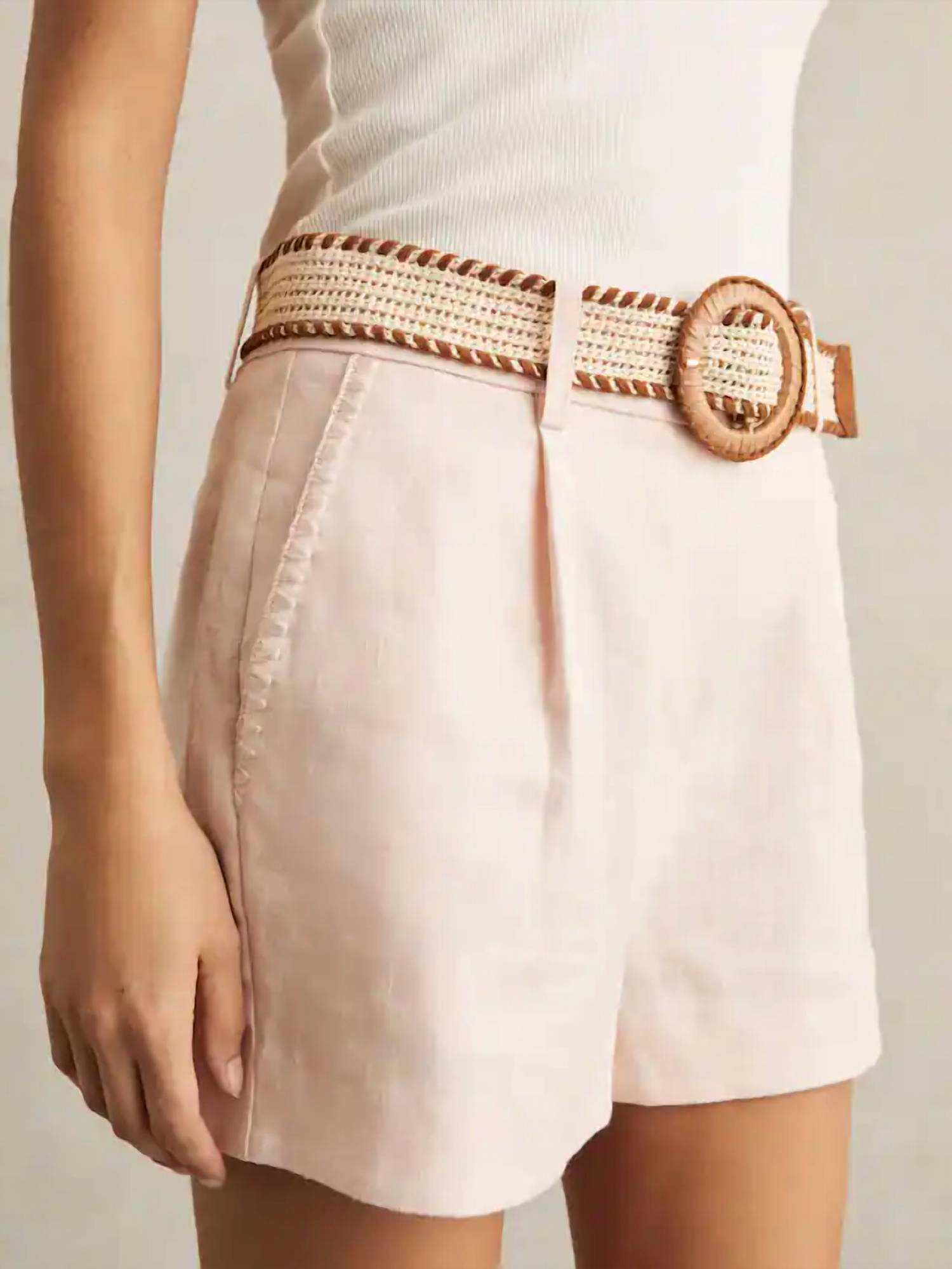 Reiss - Beau Belted Linen Shorts