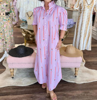 Adrienne - Nina Fleur Path Midi Shirt Dress