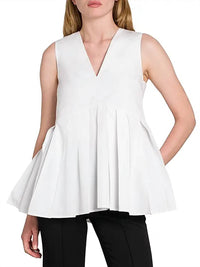 Jil Sander - Cotton Poplin Pleated Top