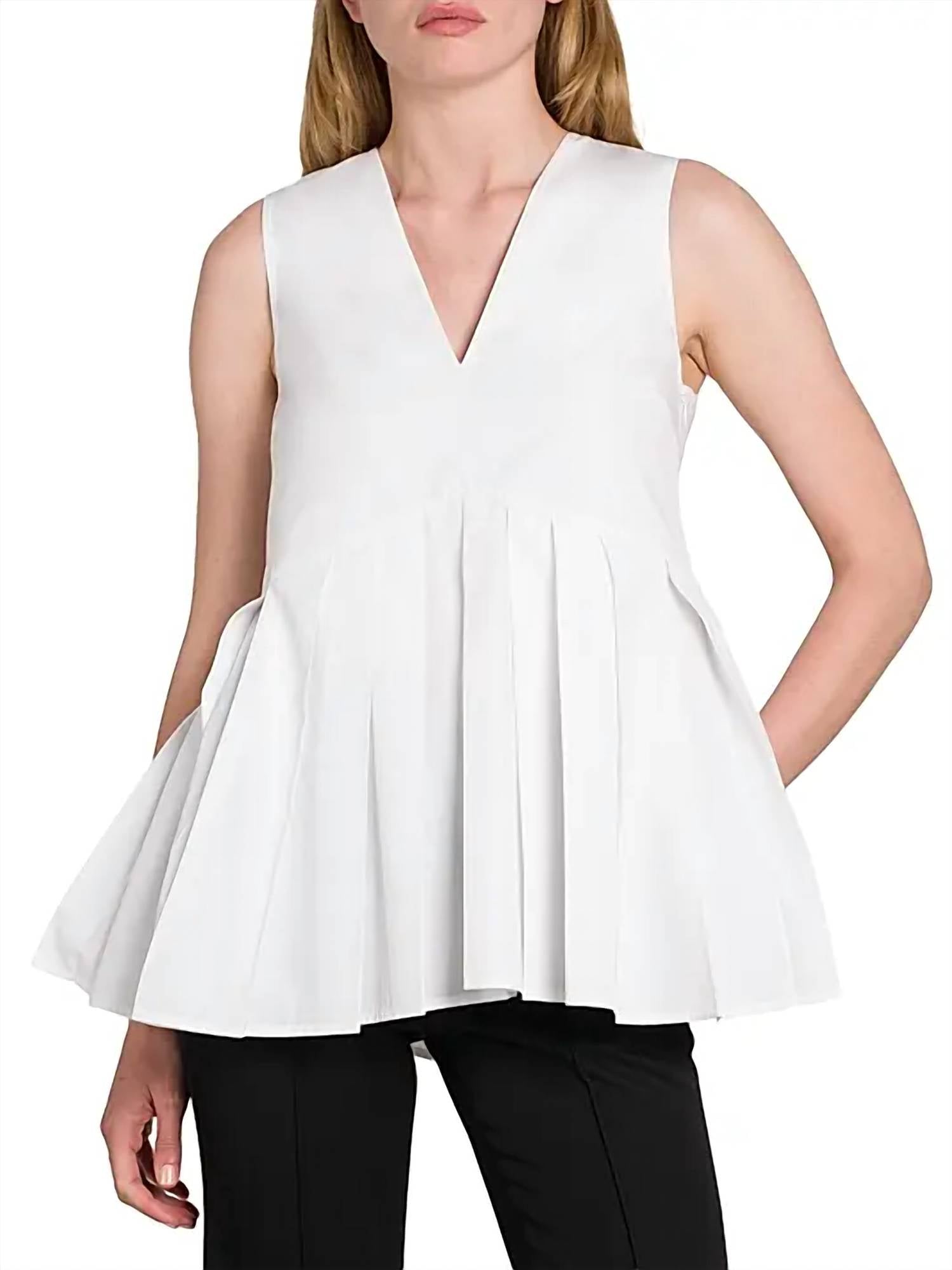 Jil Sander - Cotton Poplin Pleated Top