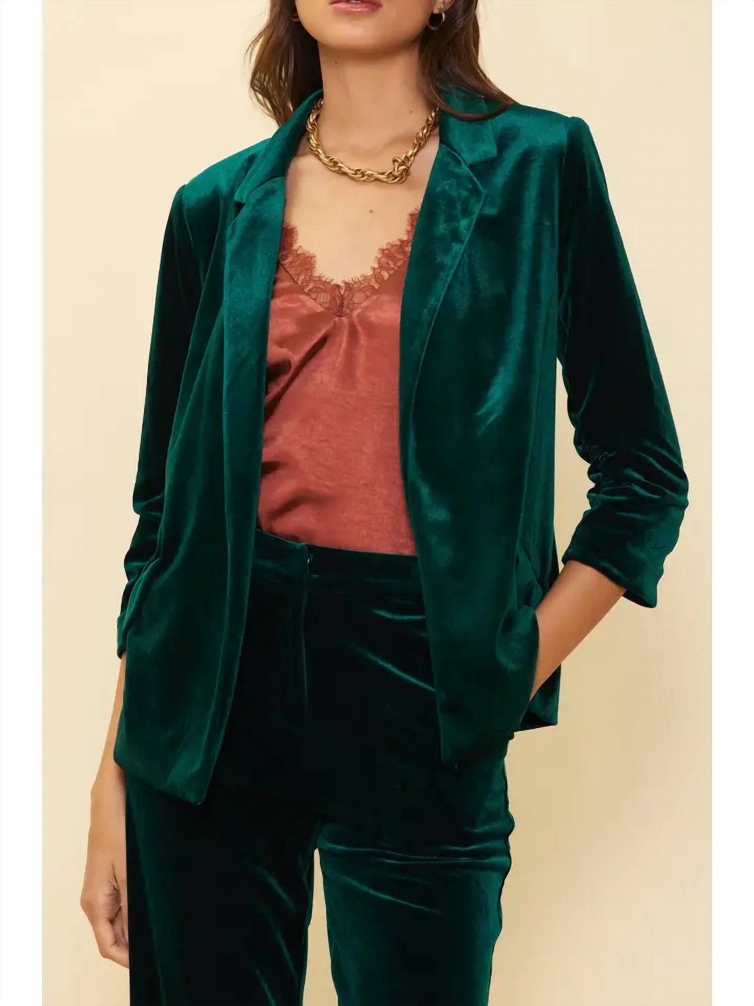 Skies Are Blue - Velvet Blazer