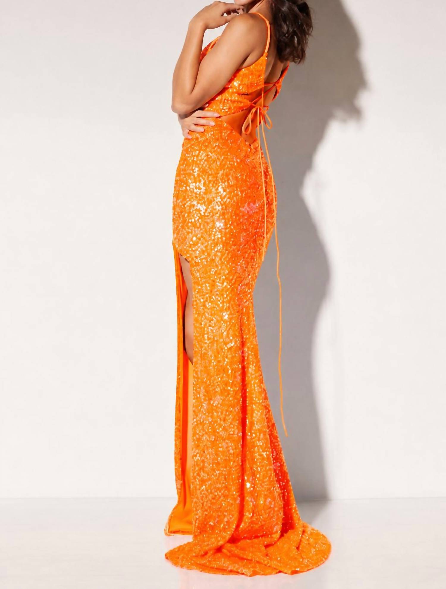 Lucci Lu - V Neck Slit Maxi Dress
