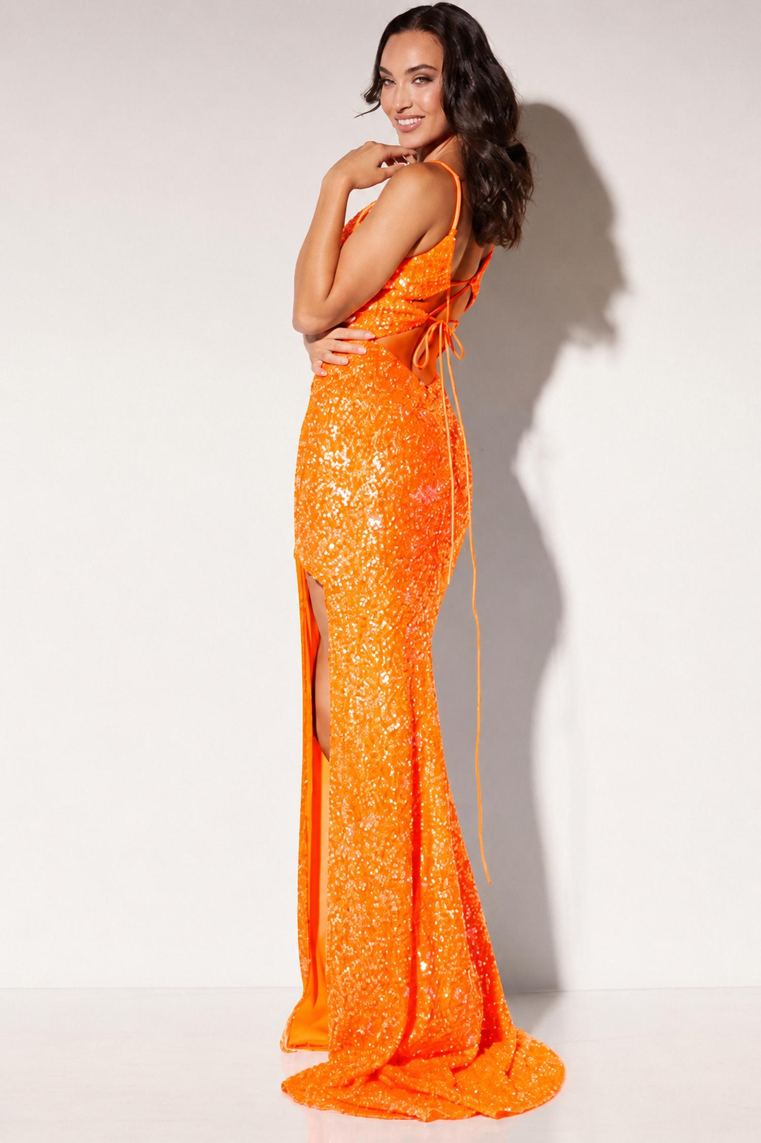 Lucci Lu - V Neck Slit Maxi Dress