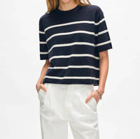 White + Warren - Cashmere Roll Trim T-shirt