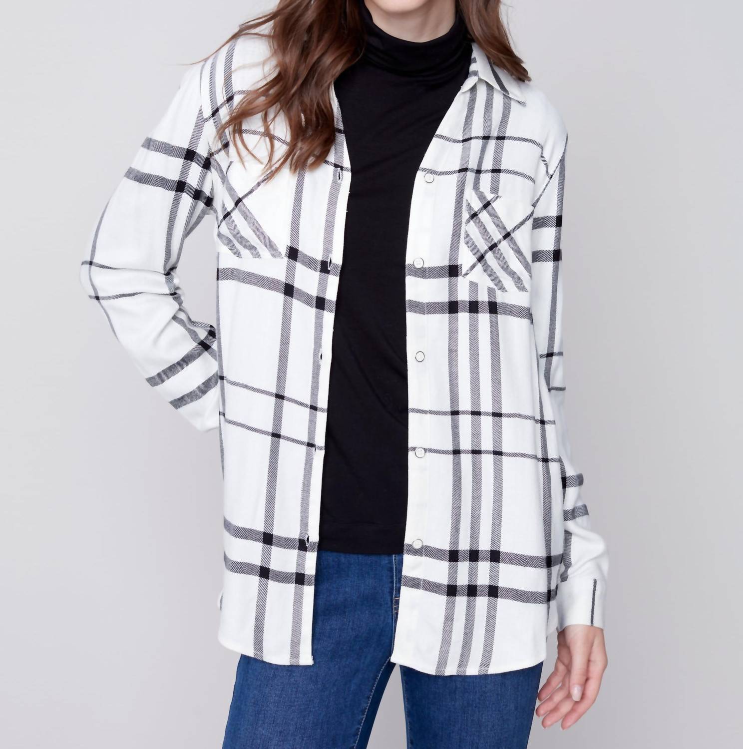 Charlie B - Button Up Plaid Shirt