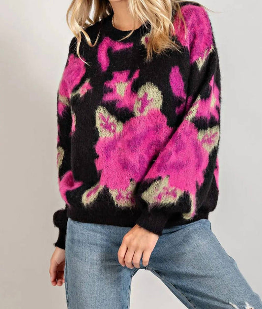 143 Story - Finnegan Fuzzy Flower Sweater