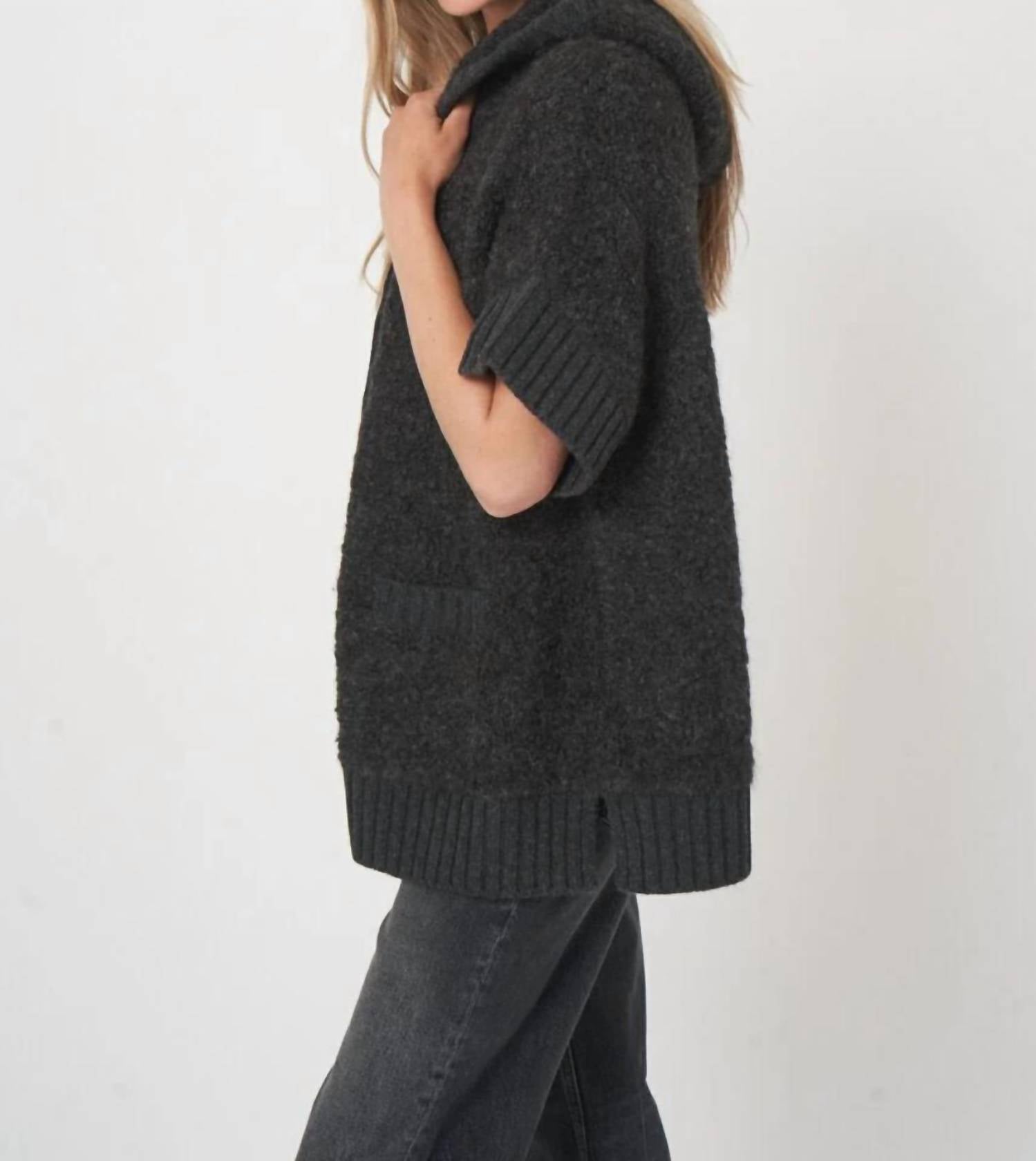 Repeat Cashmere - Alpaca Wool Blend Zip Poncho With Hood