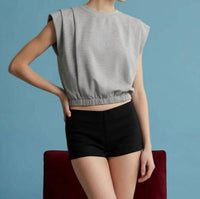 Heyson - Padded Shoulder Crop Top