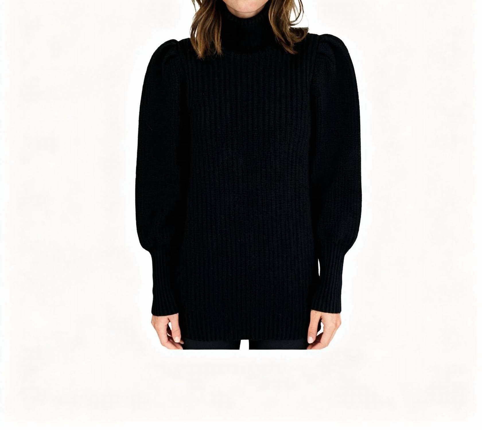 Aqua - Ruffe Trim Cashmere Sweater