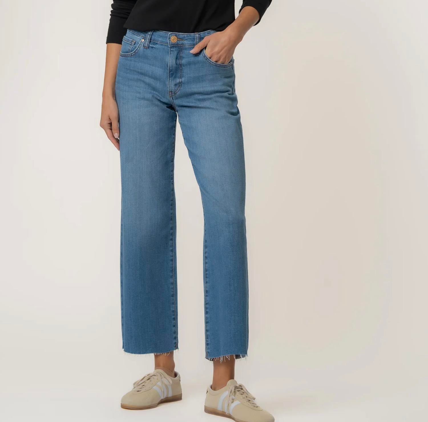 KUT FROM THE KLOTH Charlotte High Rise Wide Leg Jeans in soaring - women's jeans