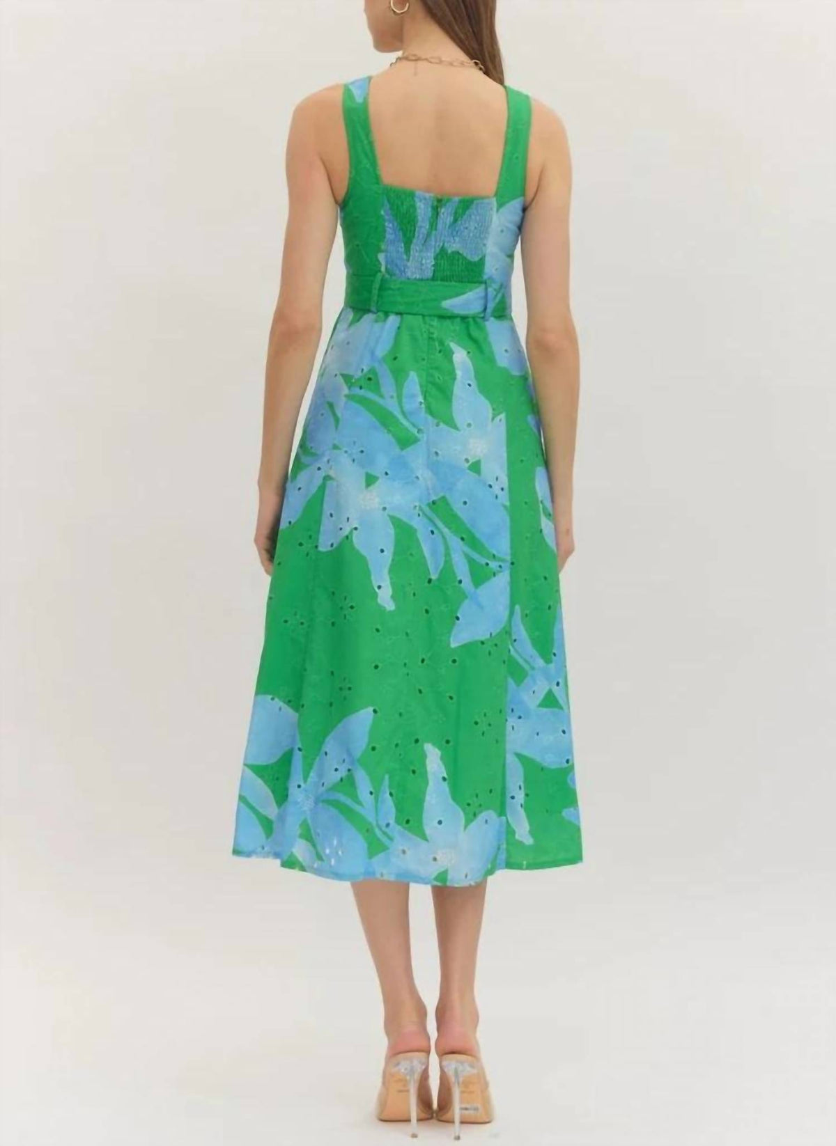 Entro - Eyelet With Belt Dress