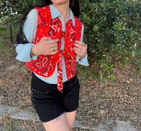 BUCKETLIST Riggin Top in red - women's shirt - detail view