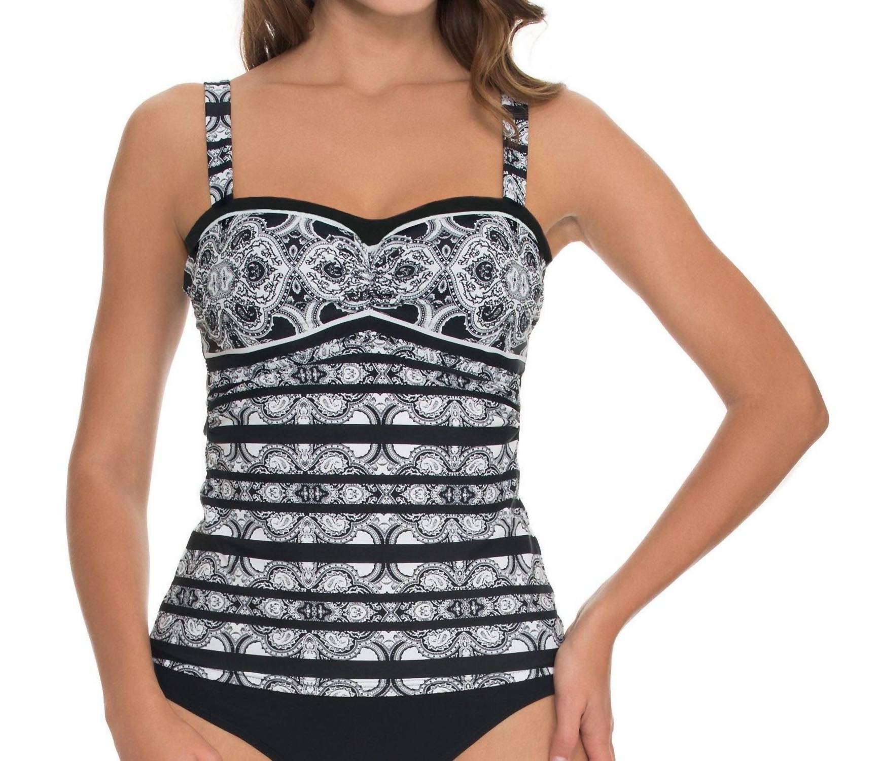 Profile By Gottex - Madeira D Cup Shirred Underwire Tankini Top
