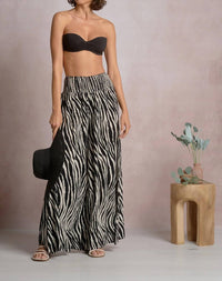 Elan - Zebra Striped Palazzo Pants