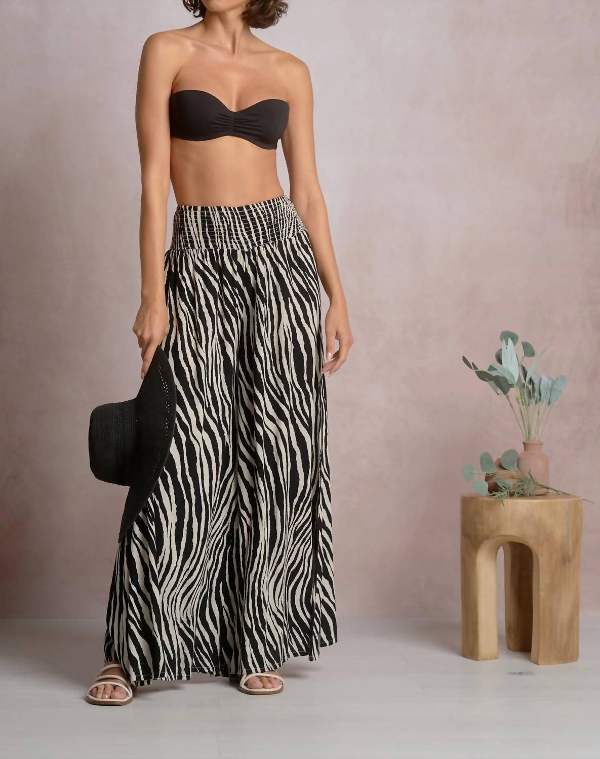 Elan - Zebra Striped Palazzo Pants