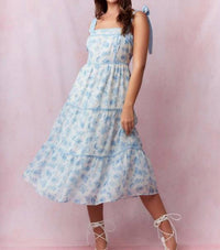 Peach Love - Floral Tie Strap Sundress