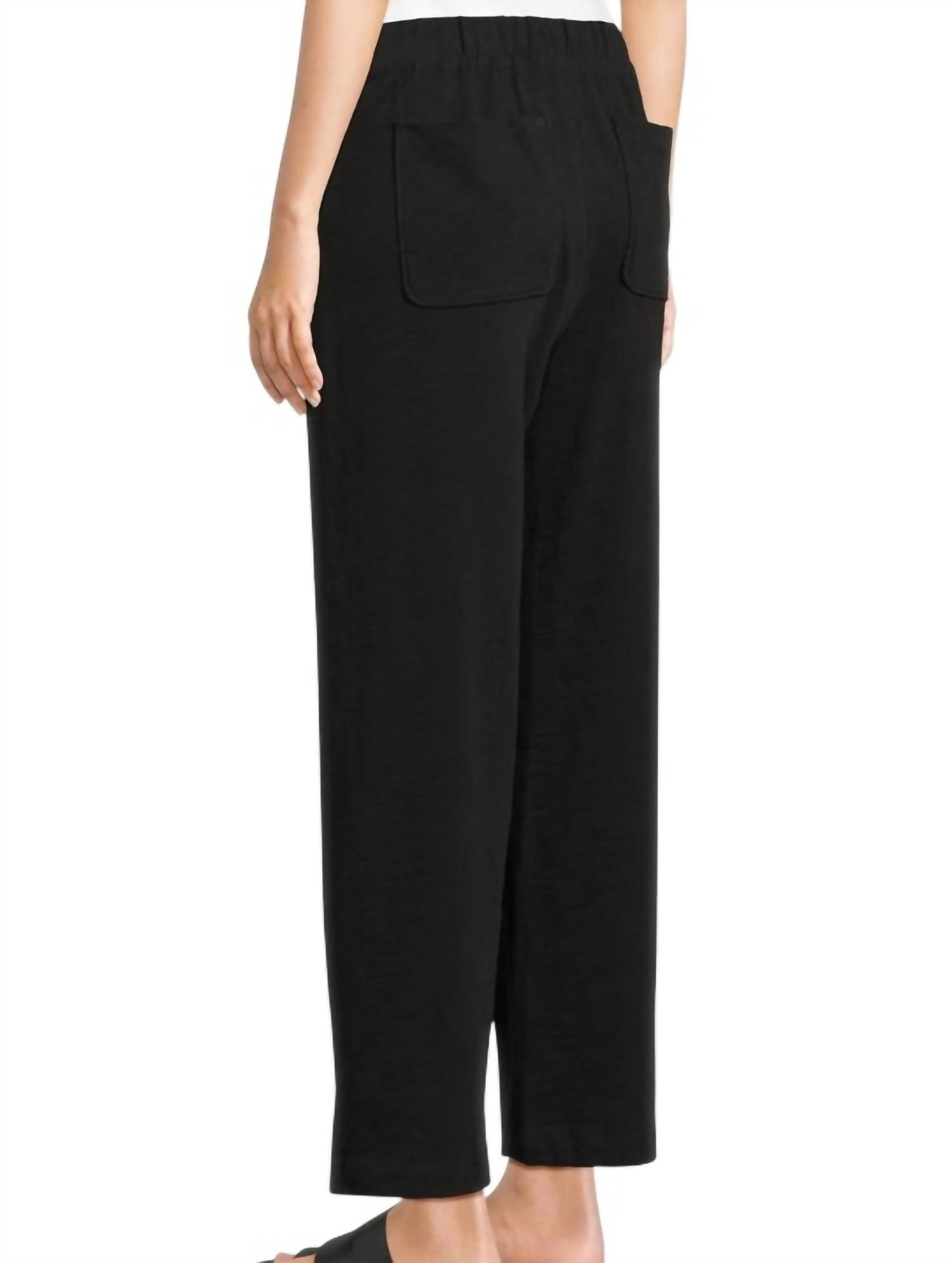 Lilla P Knit Drawstring Pants in black - women's pants - detail view