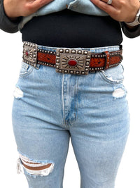 Handmade Leaf Design Genuine Leather Belts