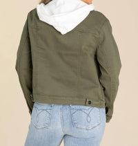 Risen - Denim Jacket With White Removable Hood