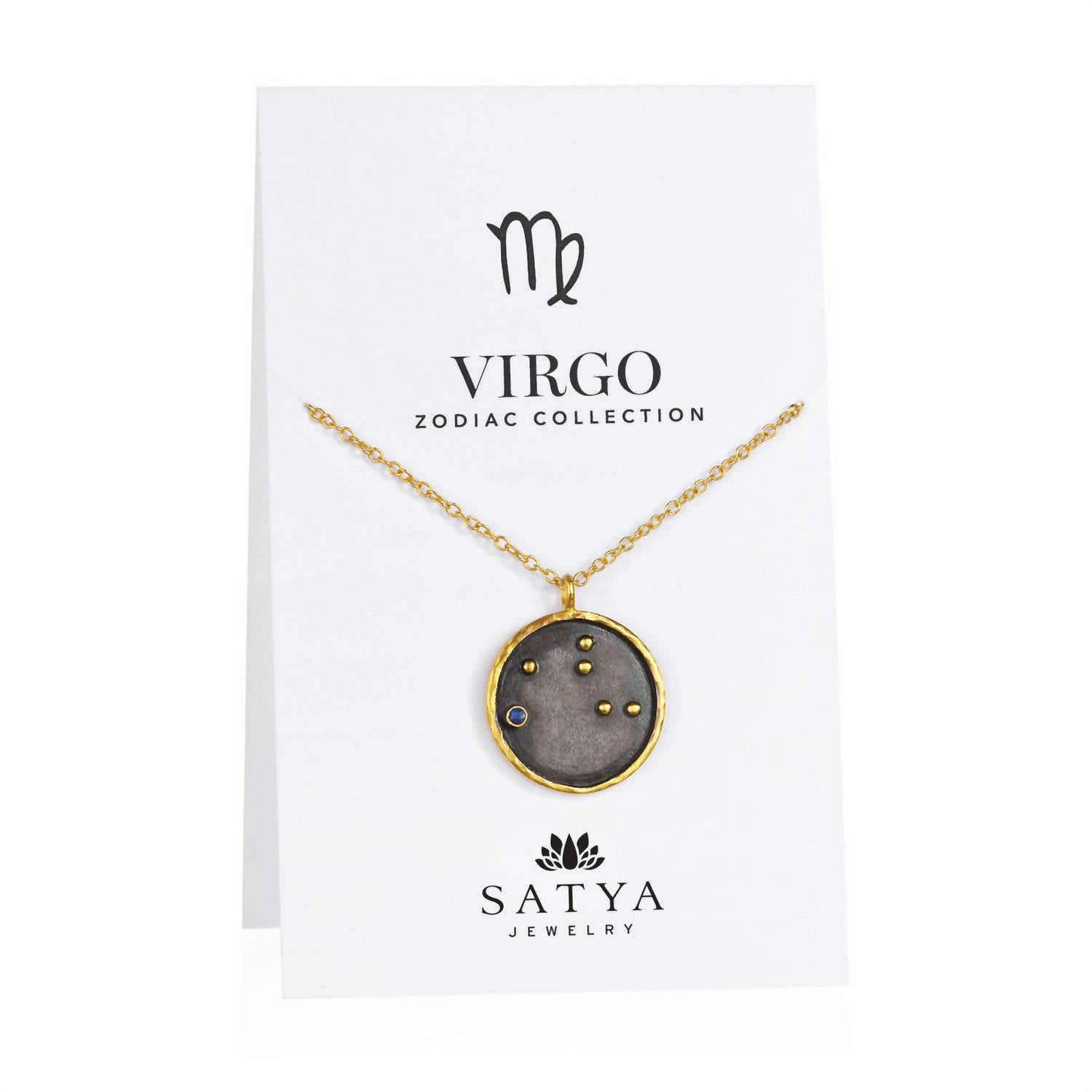 Satya Jewelry Women's Virgo Zodiac Sapphire Necklace in gold black - women's jewelry - view 5
