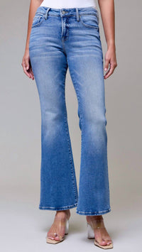 Hidden - Mid Rise Full Length Clean Stretch Bootcut Jean