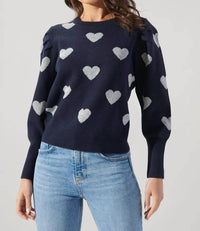 Sugarlips - Sweetheart Lurex Puff Sleeve Sweater