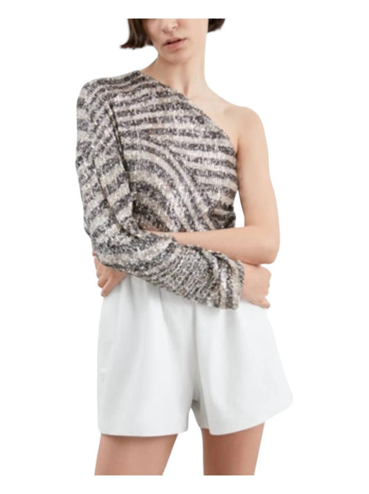 In The Mood For Love - Asymmetrical Linear Print Top