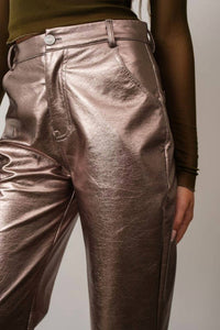 Pretty Garbage - Faux Leather Metallic Pant