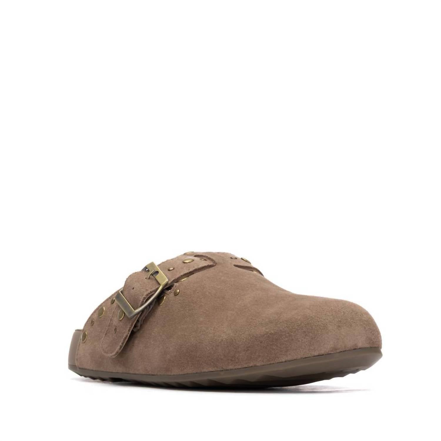 Xti Women's Suede Clog in beige - women's shoe - alternate view
