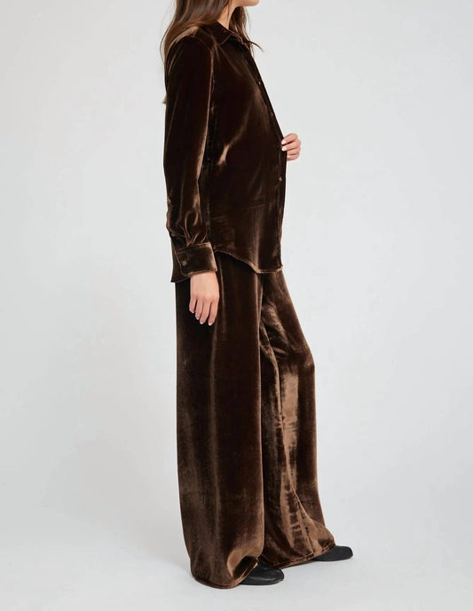 Sprwmn - Silk Velvet Wide Leg Pants