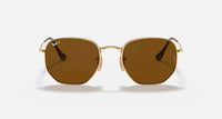 Ray Ban - Hexagonal Flat Lens Medium Polarized Sunglasses Rb3548n 001/57